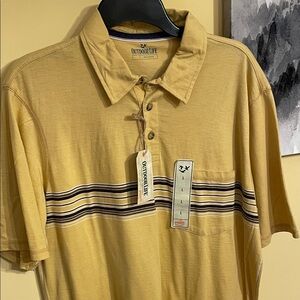 Outdoor Life Men's Mustard Polo Shirt with Stripes